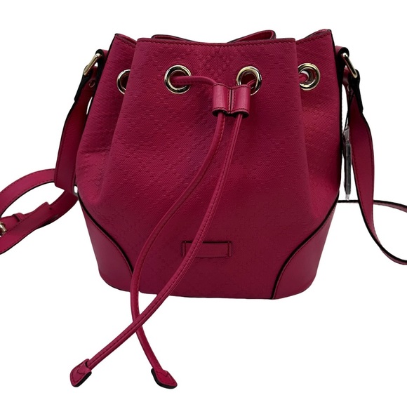 Gucci Handbags - Gucci Diamente Pink Calfskin Leather Bucket Bag